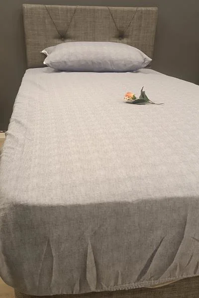 Çarşaf Fitted 90300 Tek  Yavruağzı renk Krem Keten Pamuk Kumaş Ya