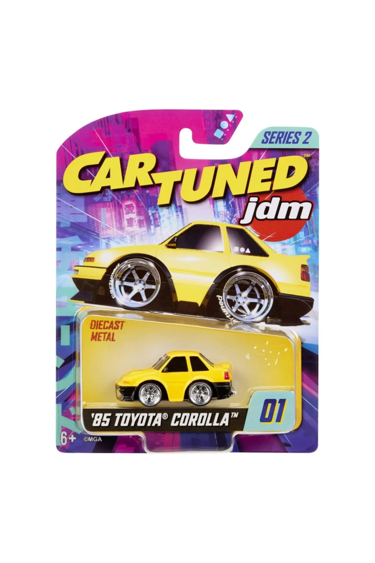 CarTuned JDM Seri 2 1985 Toyota Corolla AE86 - Sarı Coupe Araba