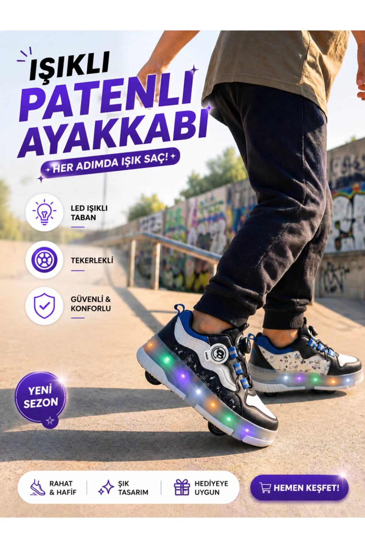 Casa Işıklı Patenli Erkek Çocuk Ayakkabı Casa Işıklı Patenli Erkek Çocuk Ayakkabı