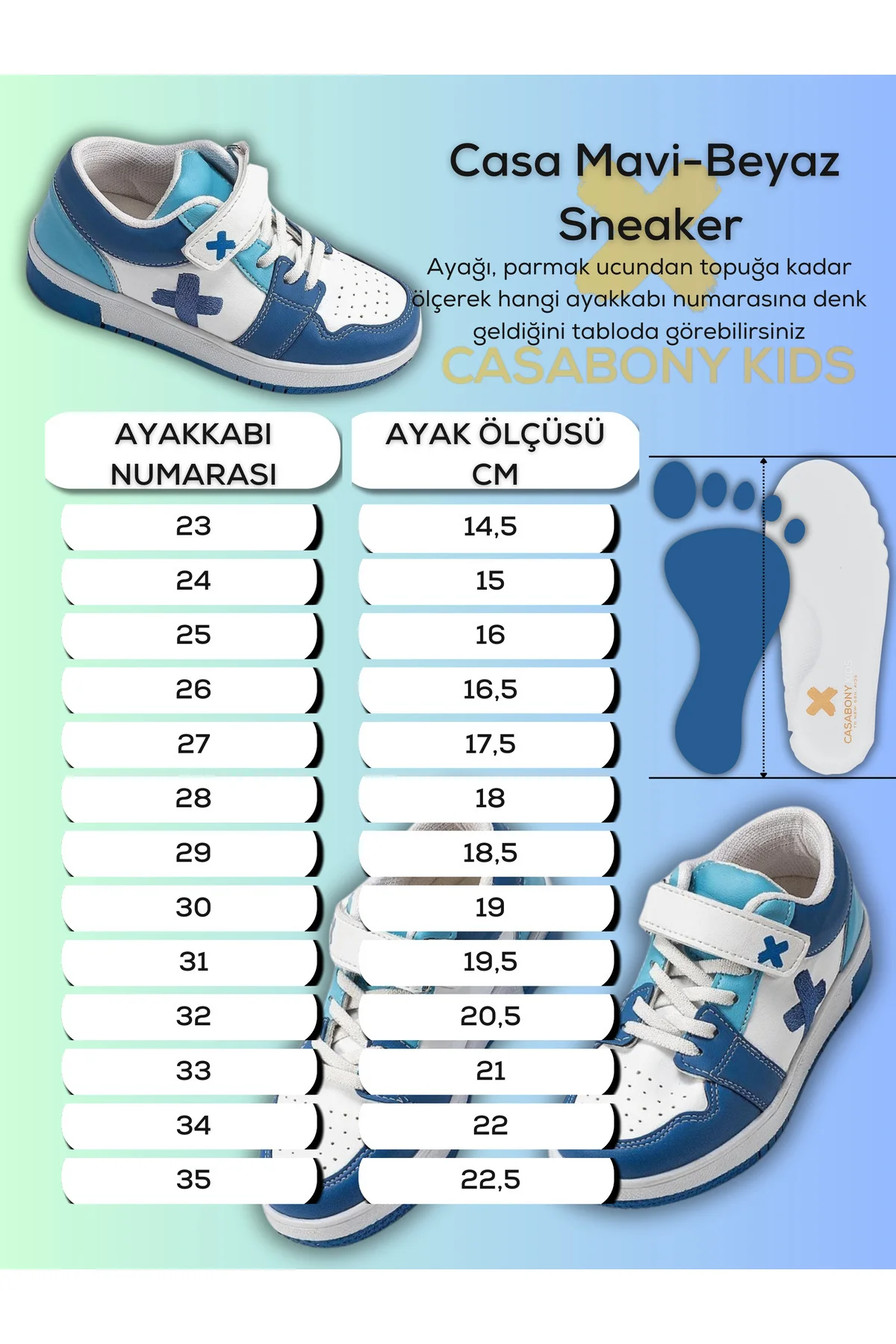 Casa Mavi Beyaz Erkek Çocuk Sneaker Casa Mavi Beyaz Erkek Çocuk Sneaker