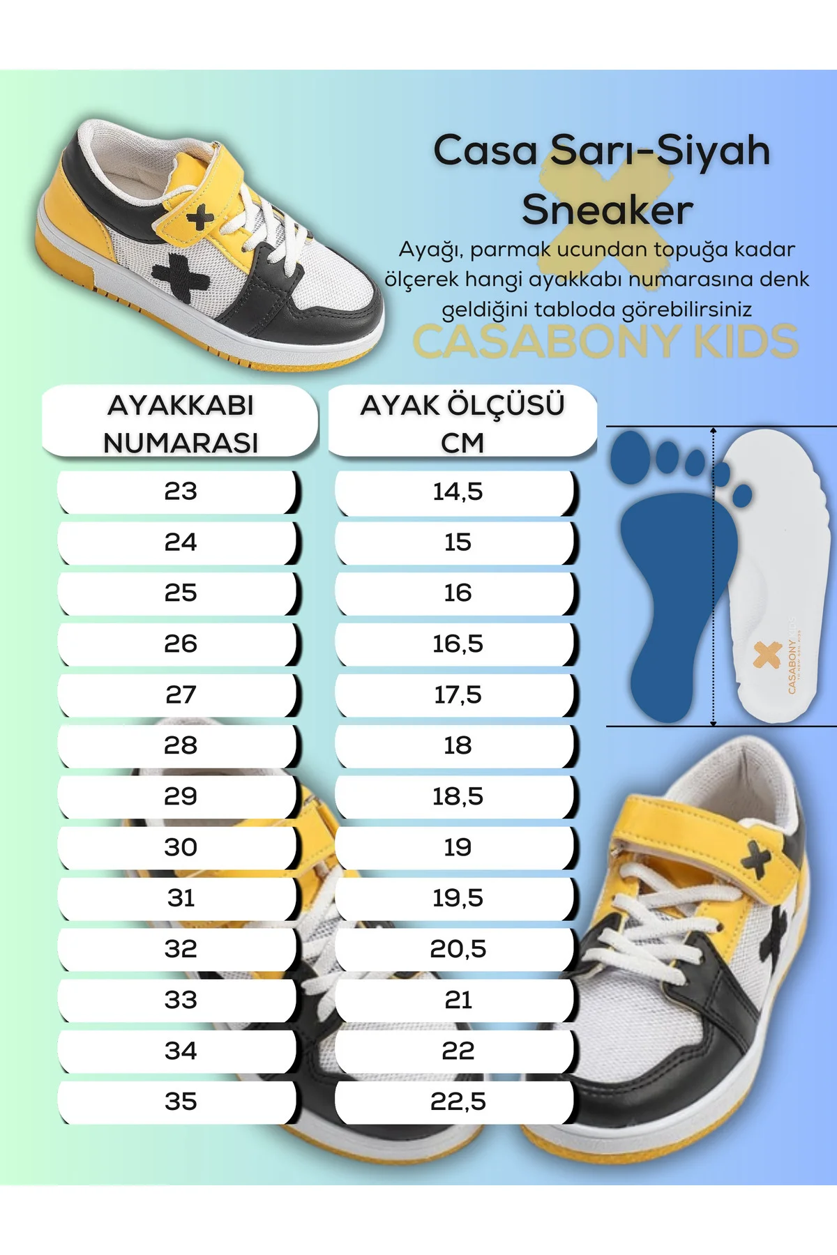 Casa Sarı Siyah Unisex Çocuk Sneaker Casa Sarı Siyah Unisex Çocuk Sneaker