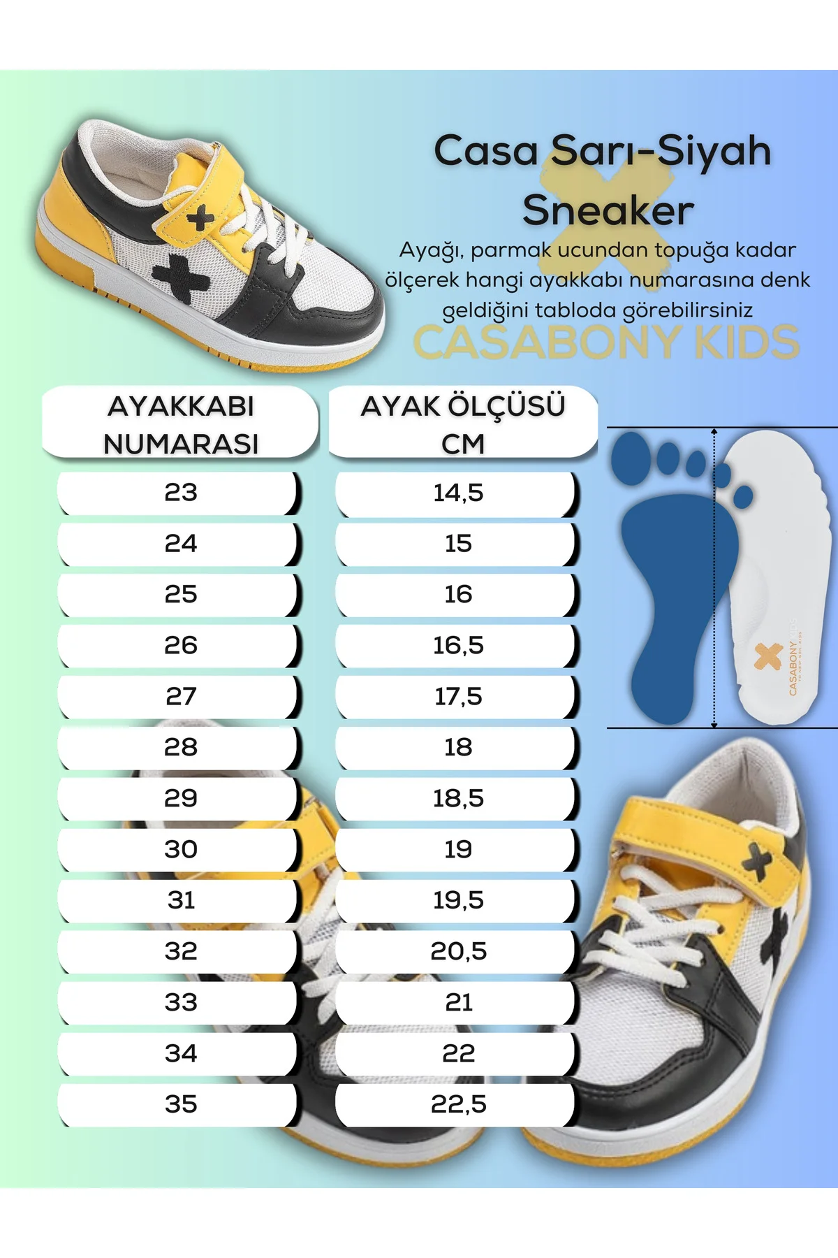 Casa Sarı Siyah Unisex Çocuk Sneakers