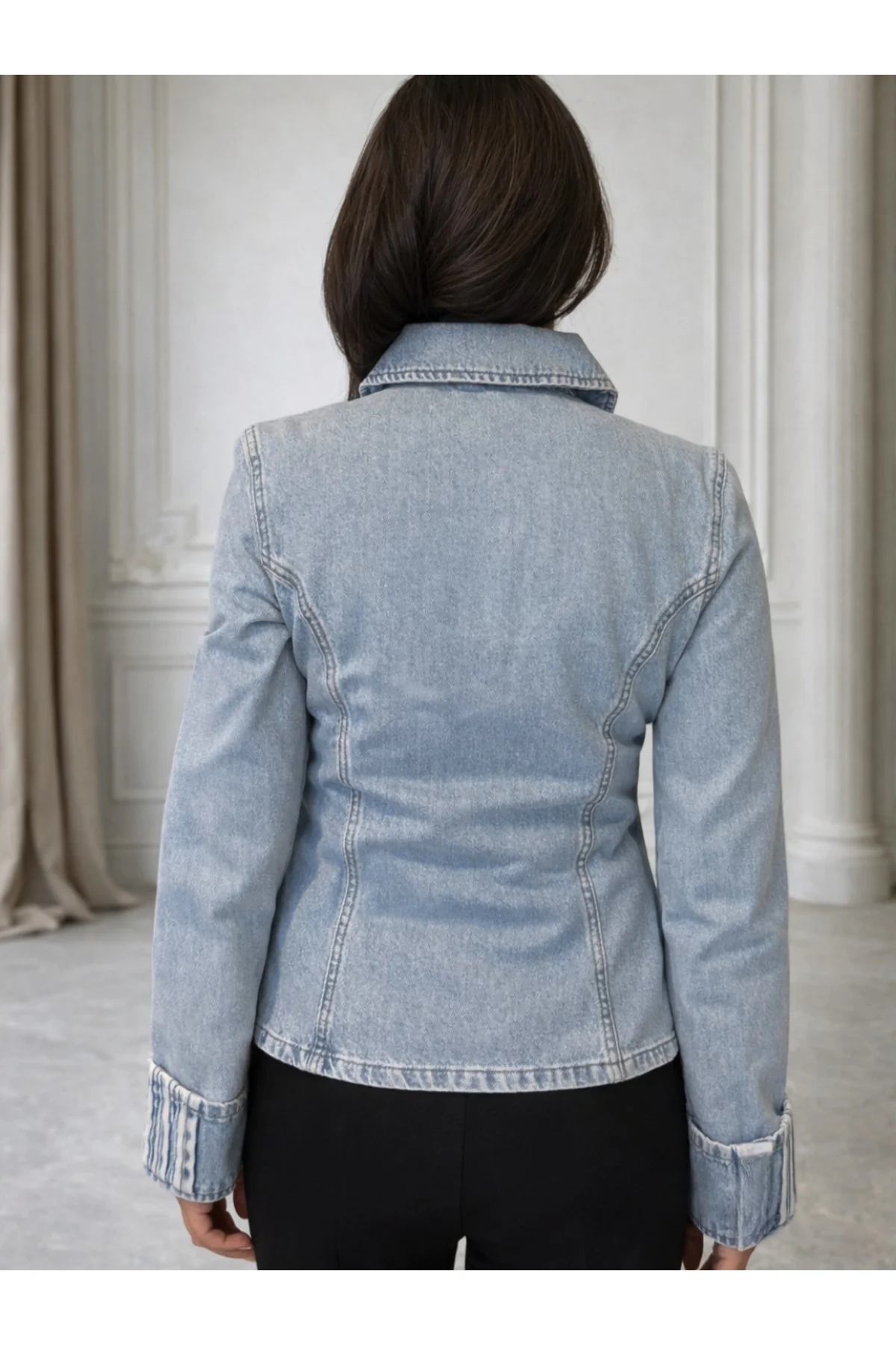 Casa Woman Belden Oturmalı Kadın Denim Ceket