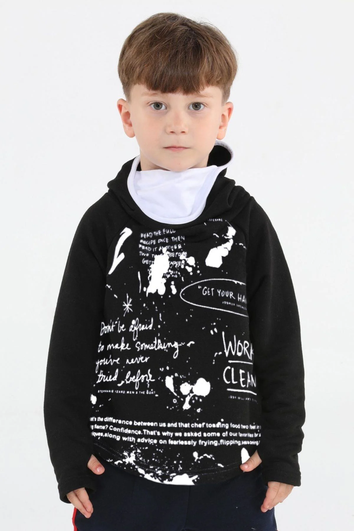 Casabony Ninja Casa Baskılı Siyah Unisex Sweatshirt BN-069