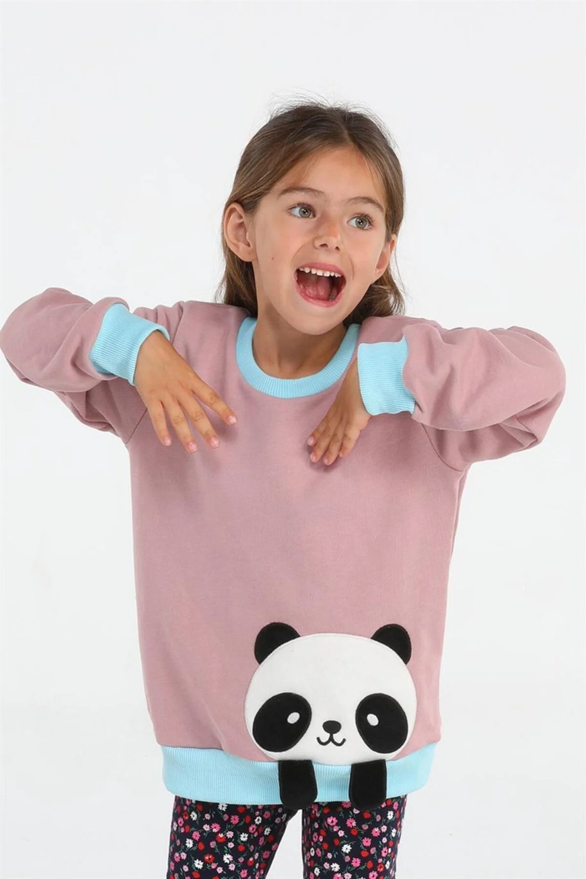 Casabony Panda Gülkurusu Kız Çocuk Sweatshirt BN-058
