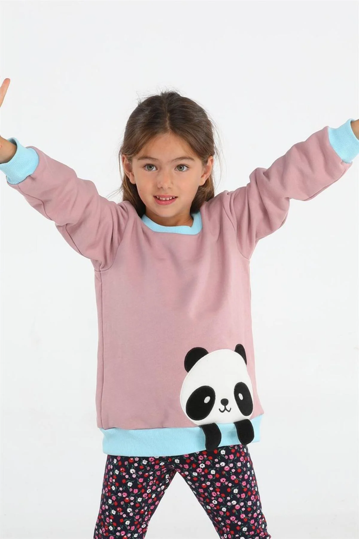 Casabony Panda Gülkurusu Kız Çocuk Sweatshirt BN-058