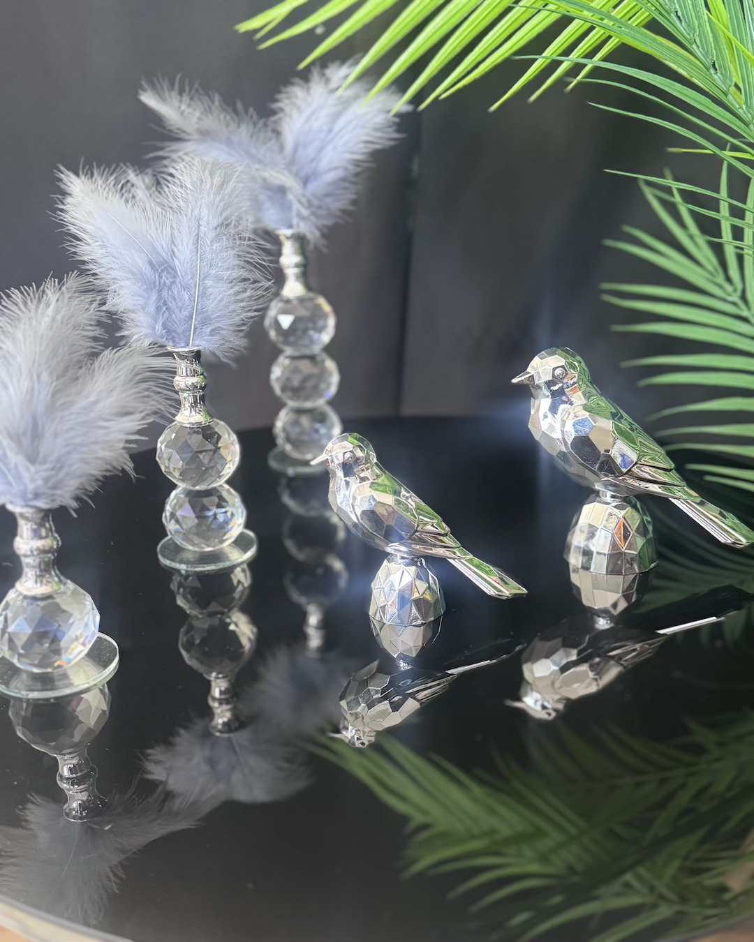 Cascade Dekoratif Gümüş Kuş ve Tüylük Cascade Dekoratif Gümüş Kuş ve Tüylük