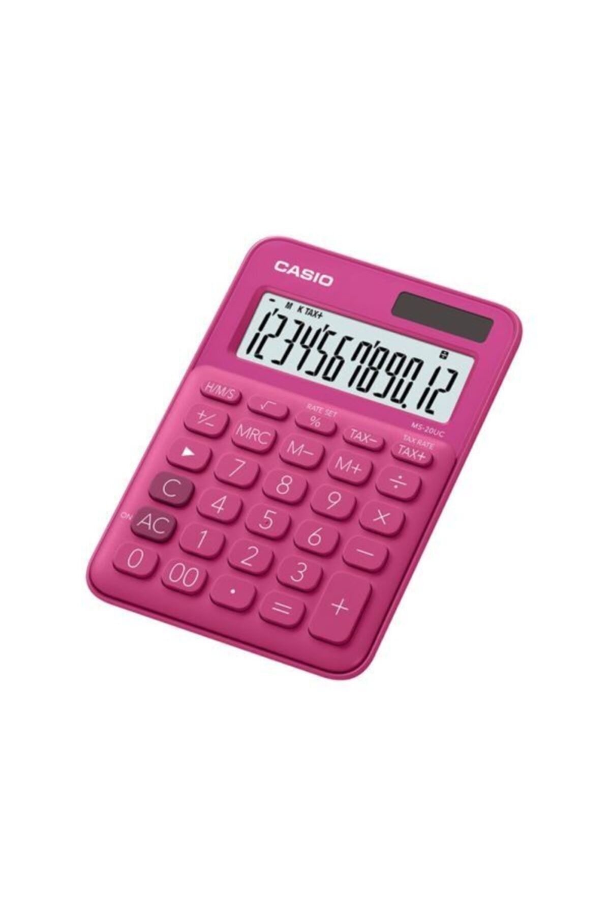 Casio  Ms-20Uc-Rd 12 Hane Koyu Pembe Masa Üstü Hesap Makinesi