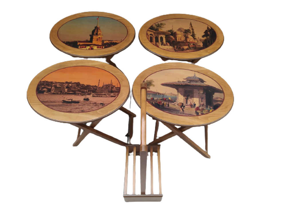 Çasnta ZİGON ST 18162 OVAL RESİMLİ Model Ahşap ayk Parlak Ceviz N