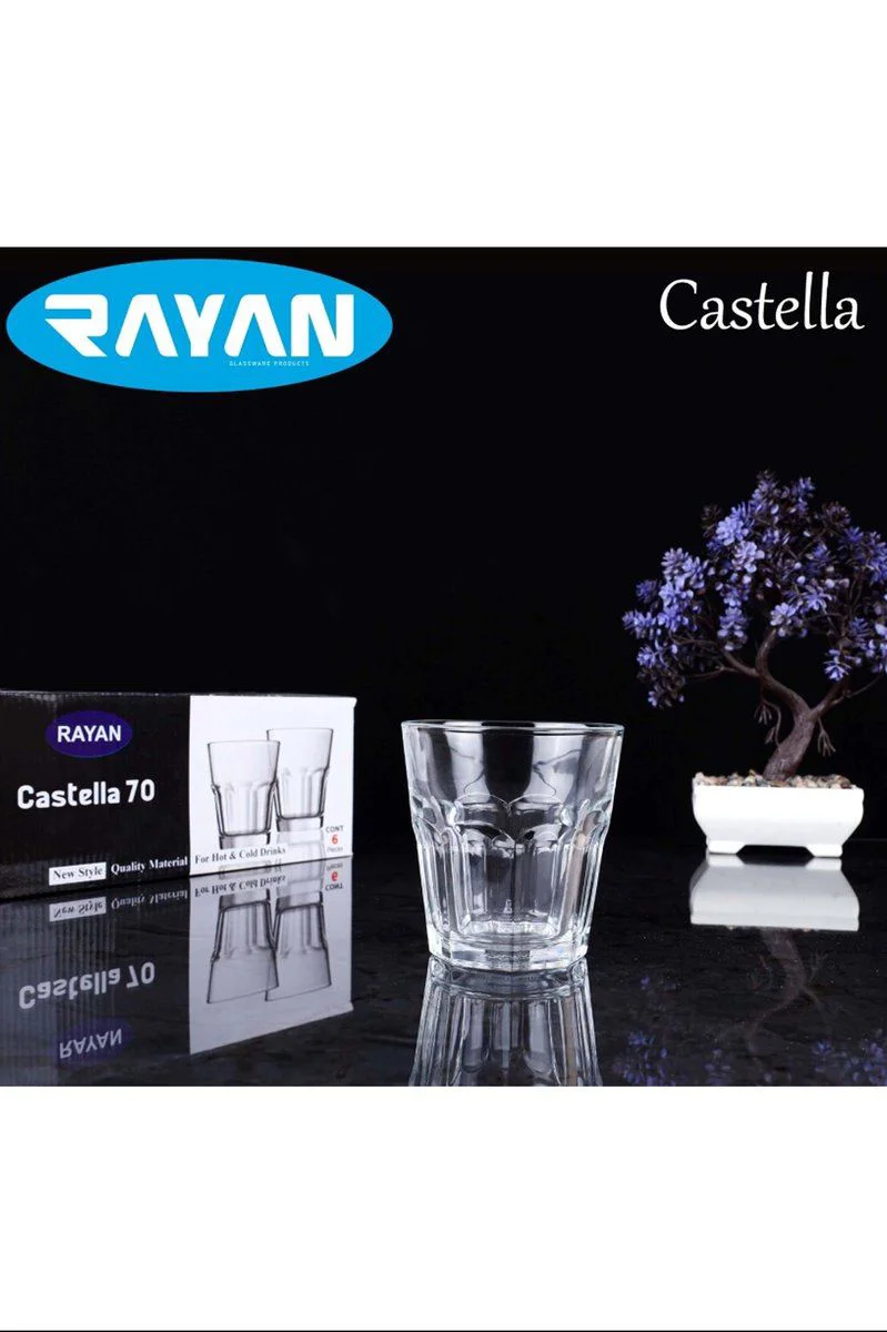 Castella 70 Model 6'lı Su Bardağı Seti - Şık Tasarım & Dayanıklı Cam Castella 70 Model 6'lı Su Bardağı Seti - Şık Tasarım & Dayanıklı Cam