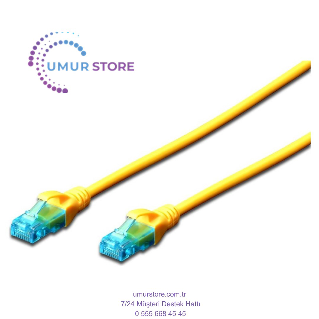 Herz Cat. 5E Patch Kablo, Utp, 3 Metre, Awg 26, Sarı Renk