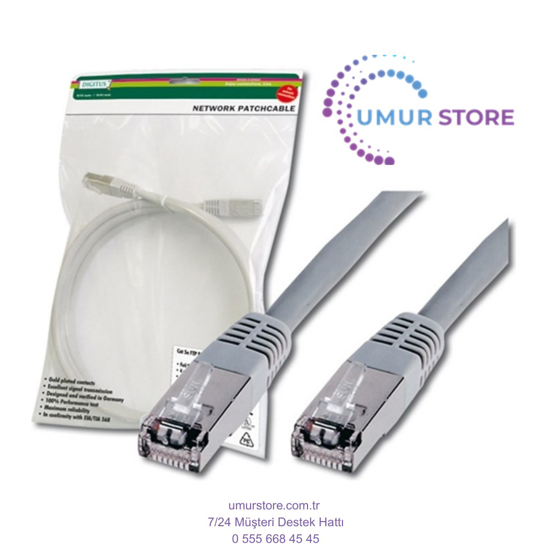 Cat. 5e Sf-Utp Patch Kablo, 0,5 Metre, Awg 26, Gri Renk