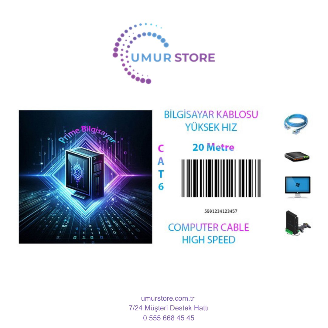 Cat 6 Ethernet Kablosu 20 Metre