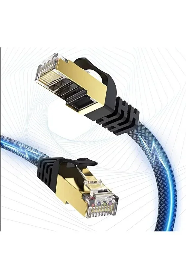 Cat 8 LAN Kablosu –Ethernet Kablosu Örgü Kaplama, Yüksek Hızlı (3 METRE)