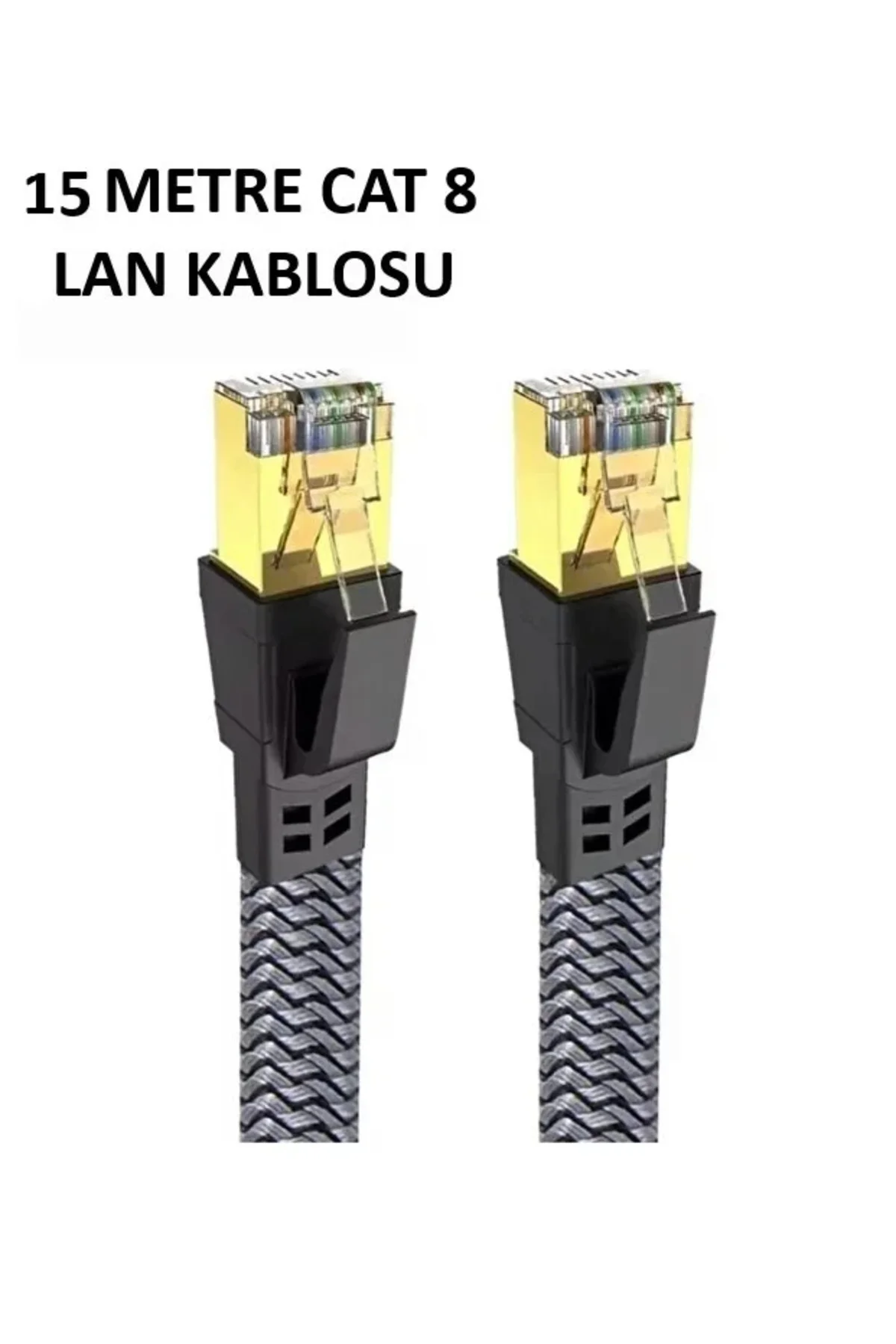 Cat 8 LAN Kablosu –Ethernet Kablosu Örgü Kaplama, Yüksek Hızlı (15 METRE)