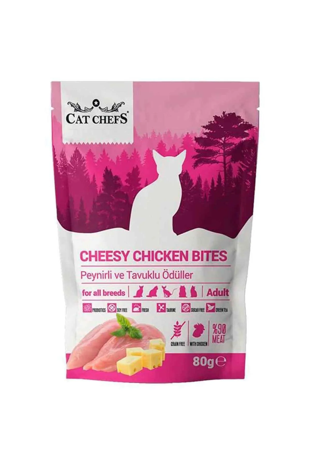 Cat Chefs Peynirli ve Tavuklu Tahılsız Kedi Ödülü 80 Gr