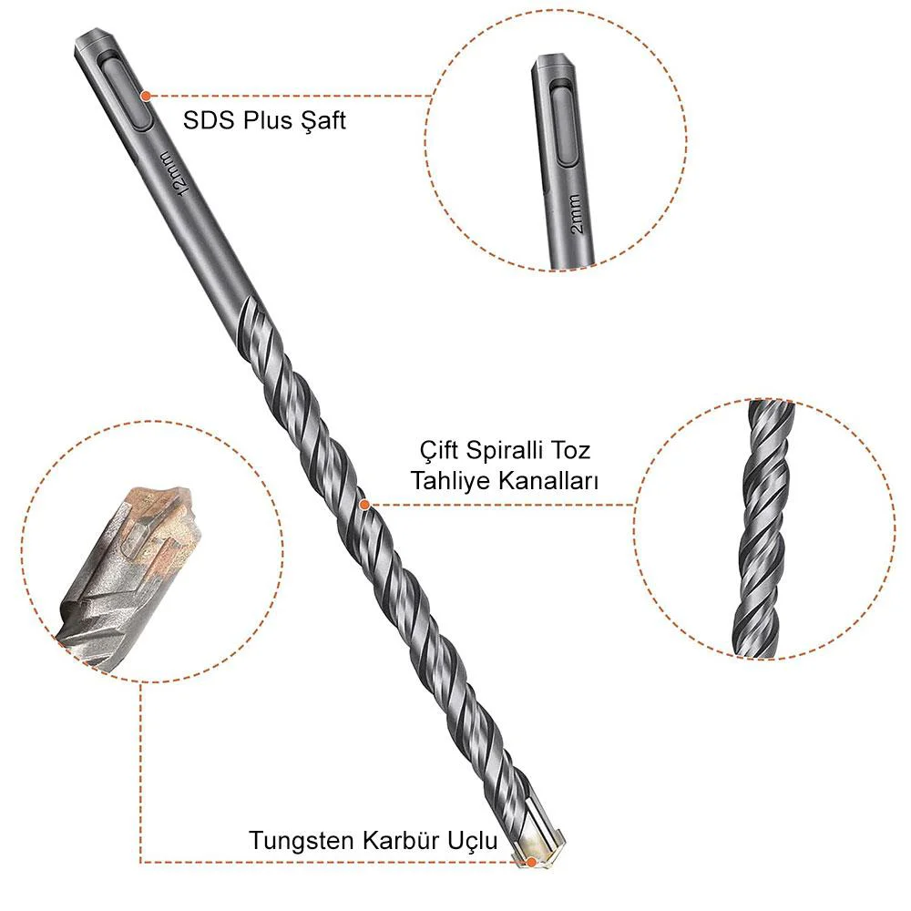 CAT DA03901 10 Parça Tungsten Karbür SDS-Plus Beton Matkap Uç Seti CAT DA03901 10 Parça Tungsten Karbür SDS-Plus Beton Matkap Uç Seti