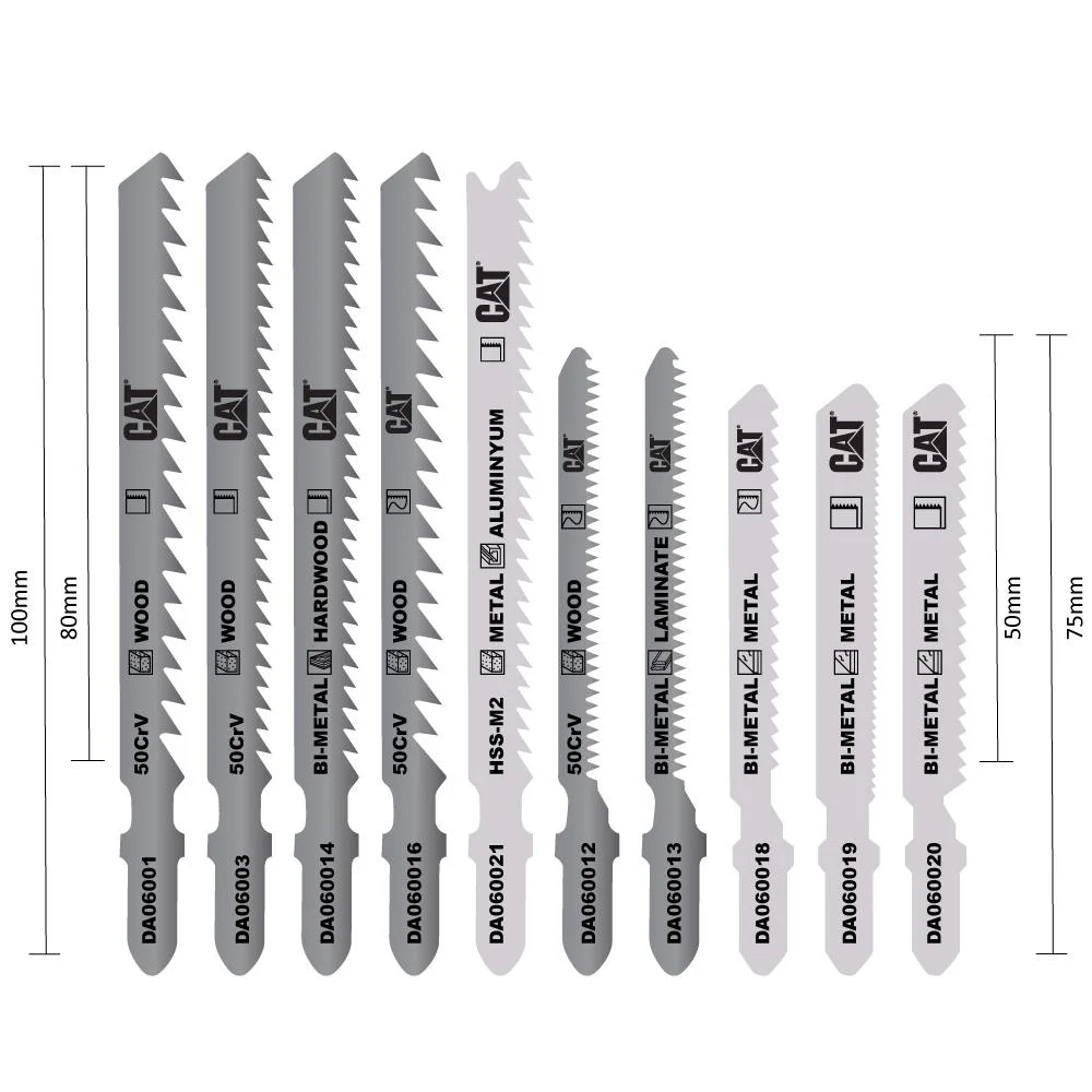 CAT DA06903 10 Parça Profesyonel Metal/Ahşap Hassas/Kaba Kesim Dekupaj Testere Ucu CAT DA06903 10 Parça Profesyonel Metal/Ahşap Hassas/Kaba Kesim Dekupaj Testere Ucu