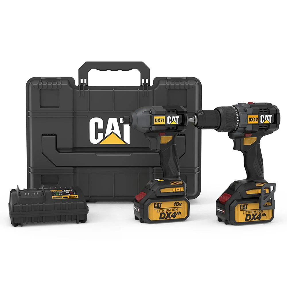 CAT DX12K.2 18Volt/4.0Ah Li-ion Çift Akülü Kömürsüz Profesyonel Şarjlı Darbeli Matkap + DX71.2 Kömürsüz Darbeli Tornavida Kombo Set CAT DX12K.2 18Volt/4.0Ah Li-ion Çift Akülü Kömürsüz Profesyonel Şarjlı Darbeli Matkap + DX71.2 Kömürsüz Darbeli Tornavida Kombo Set
