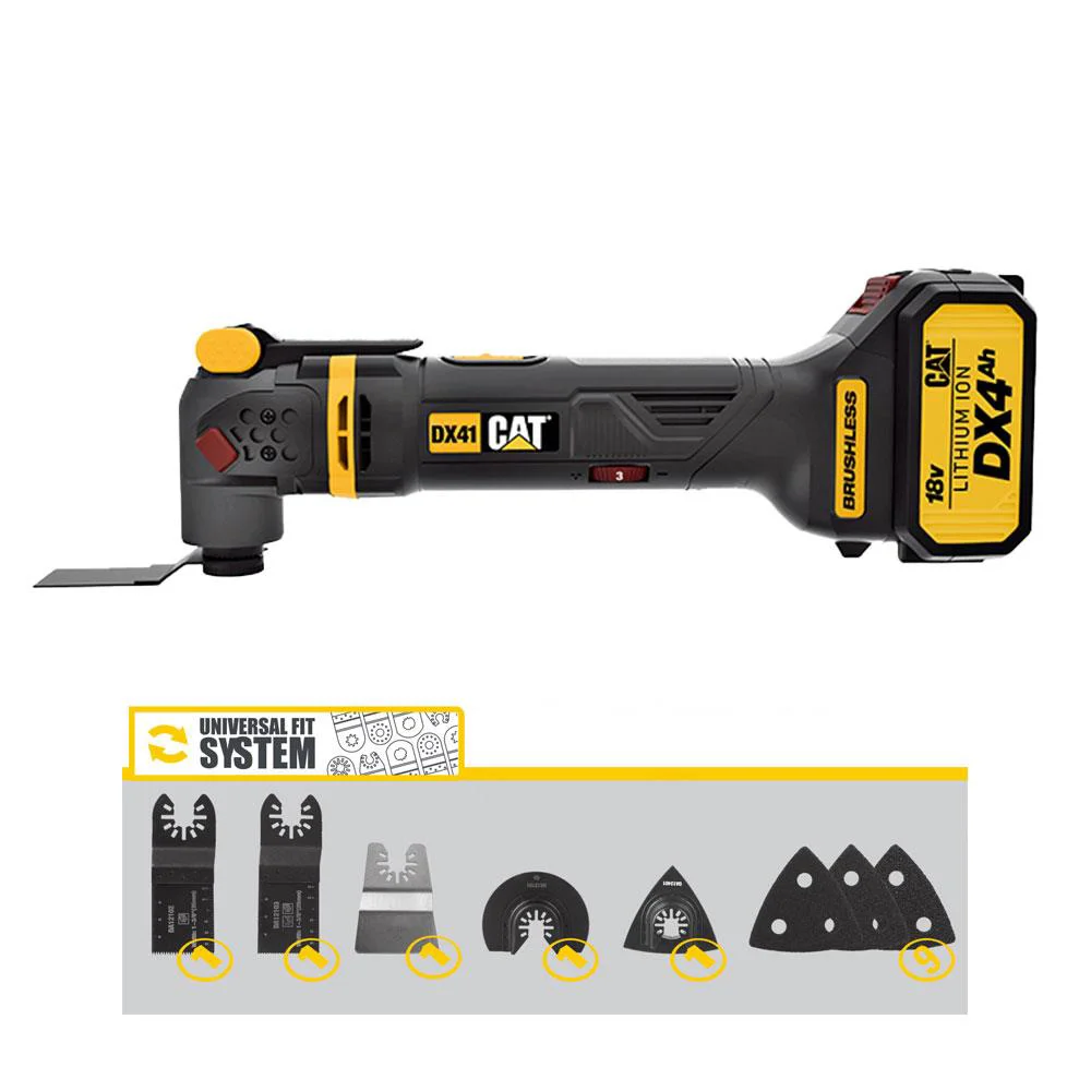 CAT DX41 18Volt/4.0Ah Li-ion Tek Akülü Kömürsüz Profesyonel Çok Amaçlı Devir Ayarlı Raspalama+14 Adet Aksesuar CAT DX41 18Volt/4.0Ah Li-ion Tek Akülü Kömürsüz Profesyonel Çok Amaçlı Devir Ayarlı Raspalama+14 Adet Aksesuar