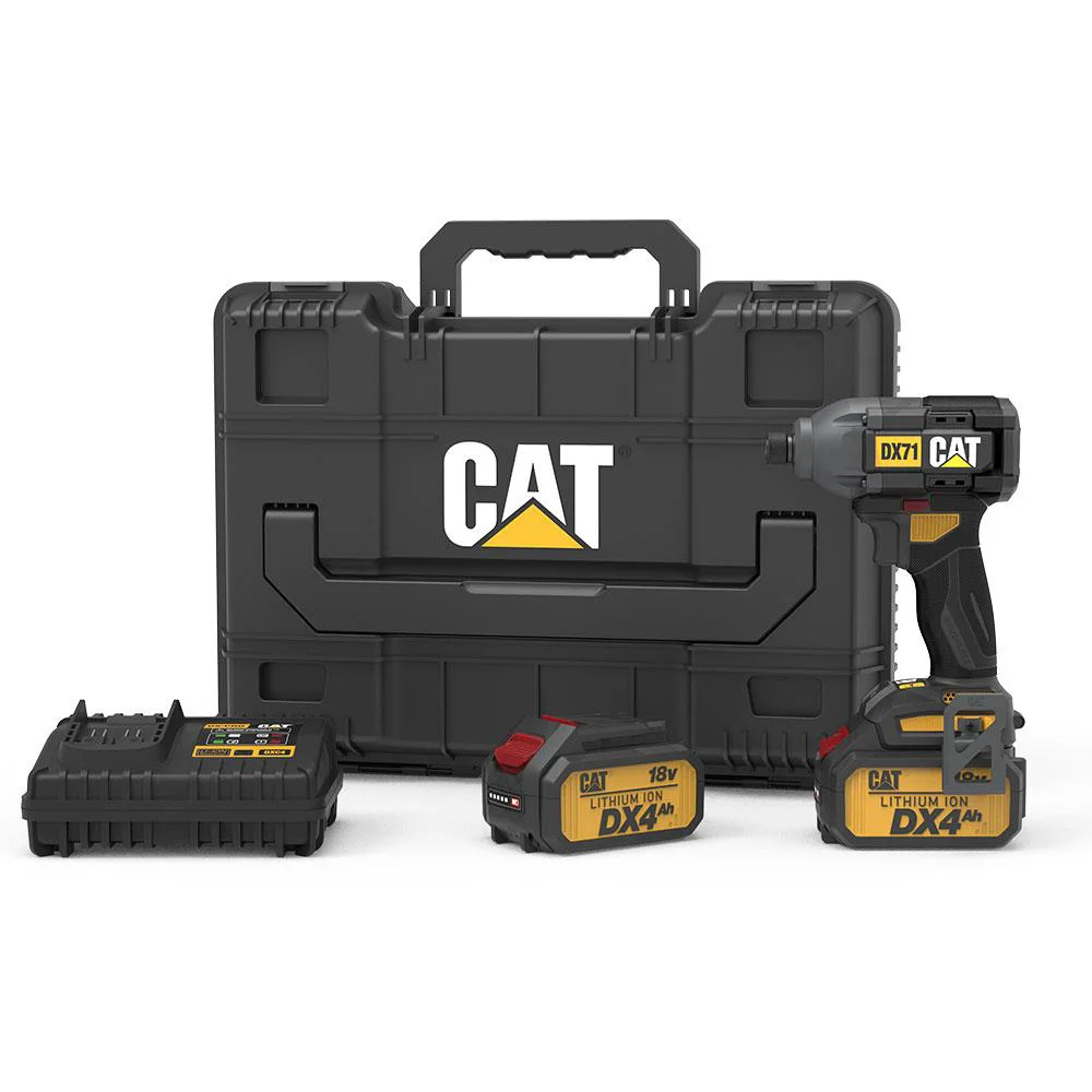 CAT DX71.2 18Volt 4.0Ah Li-ion Çift Akülü 215Nm Kömürsüz Profesyonel Şarjlı Darbeli Tornavida CAT DX71.2 18Volt 4.0Ah Li-ion Çift Akülü 215Nm Kömürsüz Profesyonel Şarjlı Darbeli Tornavida