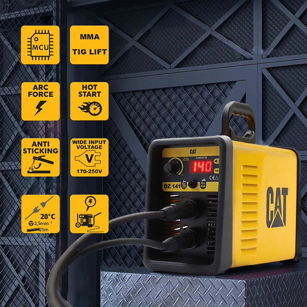 CAT DZ141T 140 Amper TIG LIFT/MMA Çanta Tipi Profesyonel Dijital İnverter Kaynak Makinesi + CAT DX37 Avuç Taşlama CAT DZ141T 140 Amper TIG LIFT/MMA Çanta Tipi Profesyonel Dijital İnverter Kaynak Makinesi + CAT DX37 Avuç Taşlama