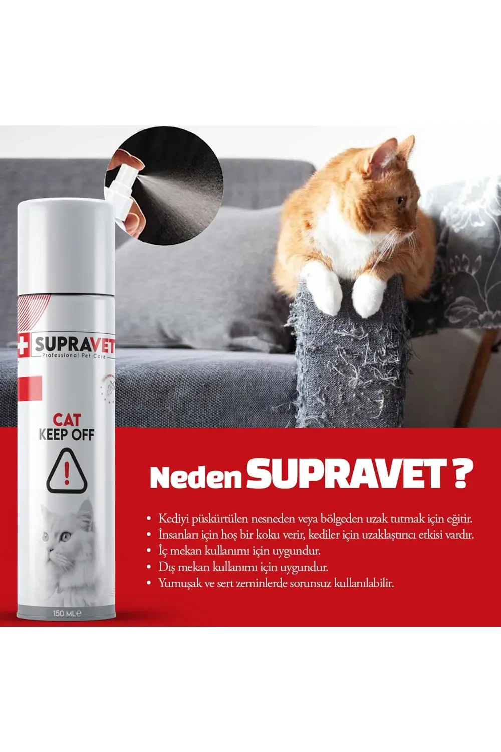 Supravet Cat Keep Off Kedi Uzaklaştırıcı Sprey 150  Ml