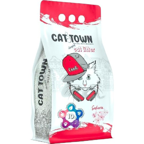 Cat Town Sakura Çiçeği Kokulu İnce Taneli Bentonit Kedi Kumu 10 L