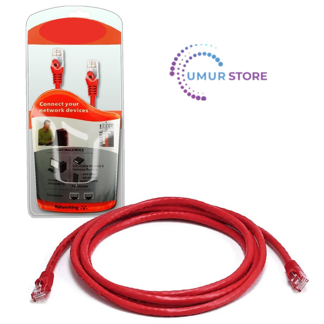 Cat5 Patch Network Ethernet Kırmızı 1.5mt Pc-Hub