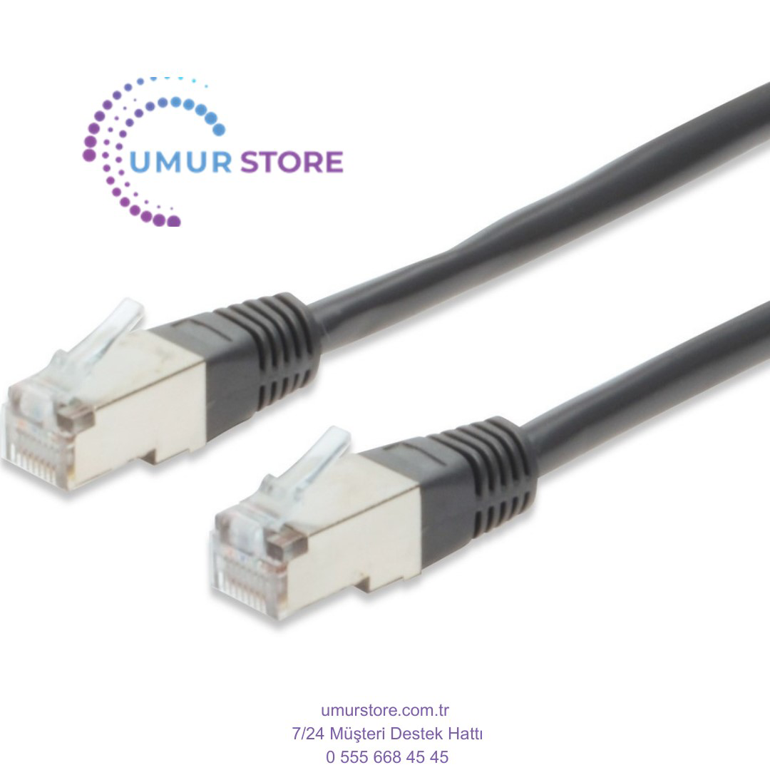 CAT.5e Crossover Patch Kablo S/STP Zırhlı AWG 26 5 m - Siyah