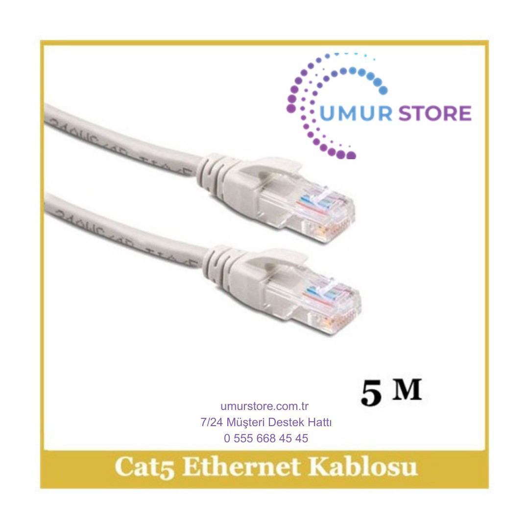 Cat5e Network Cable Od:5.2 7/0.16 Cu*8C - 5M
