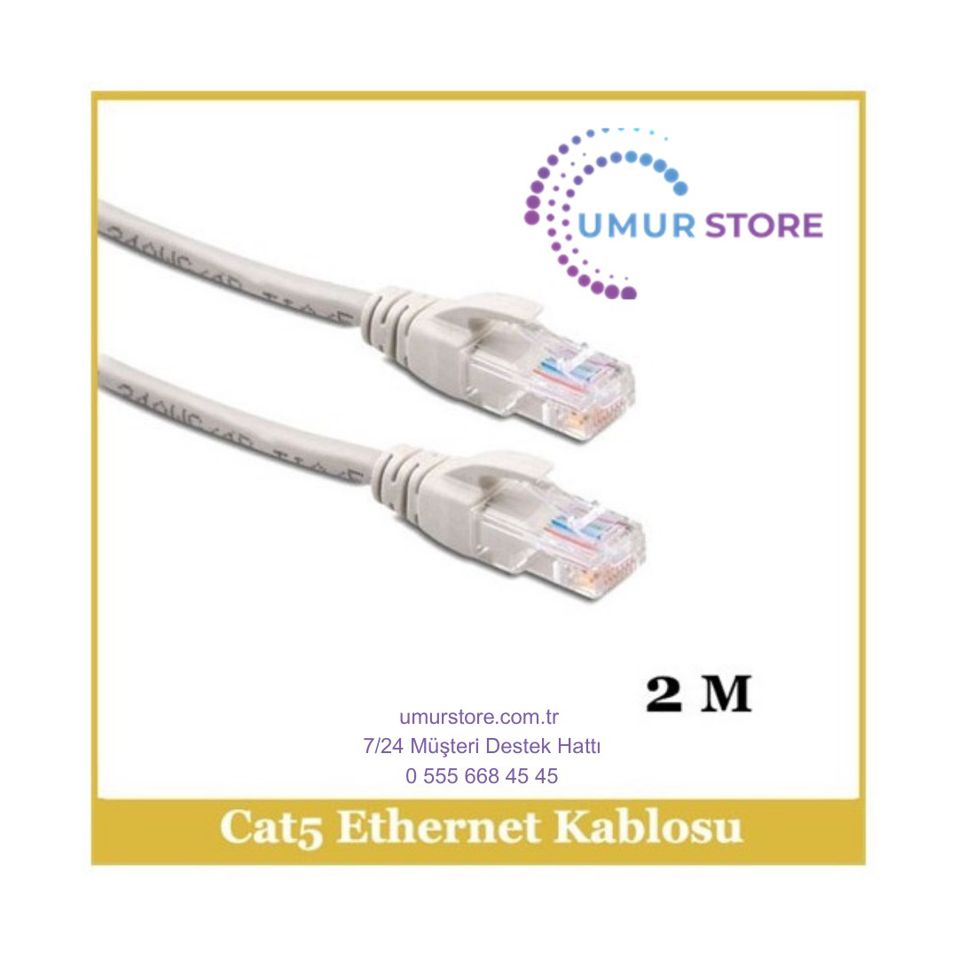 Herz Cat5e Network Cable Od:5.2 7/0.16 Cu*8C - 2M