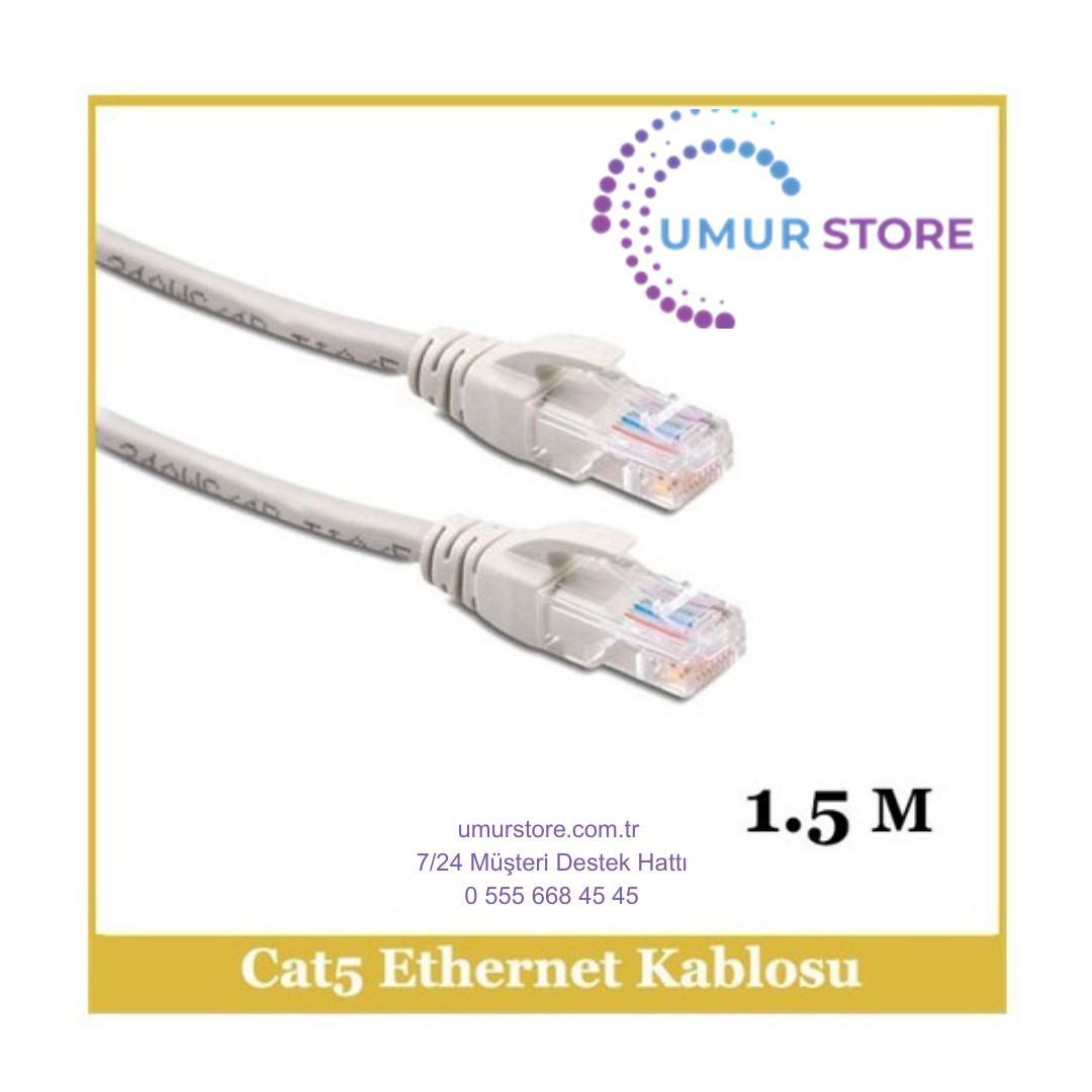 Cat5e Network Kablo Od5.5 7/0.12 Cl*8C - 1,5M