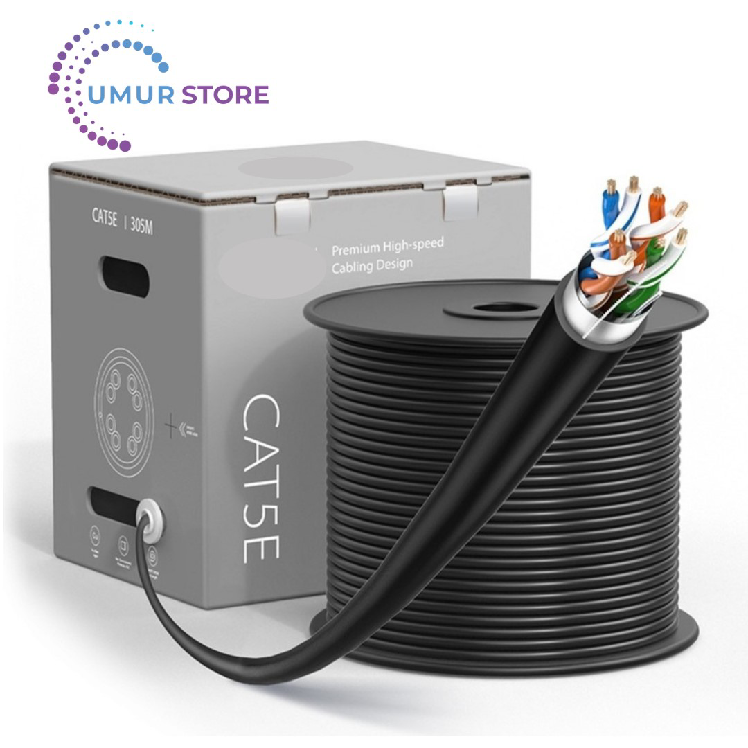 CAT5E Utp Bakır Lan Veri Kablosu 305MT 23 Awg Siyah Pvc CAT5E Utp Bakır Lan Veri Kablosu 305MT 23 Awg Siyah Pvc