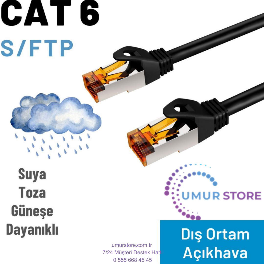 CAT6 Dış Ortam Açıkhava Ethernet Network Kablosu, 5 metre