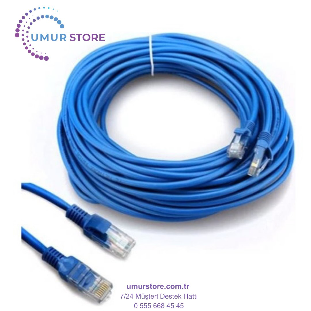 Cat6 Ethernet Kablosu Modem Internet Lan RJ45 Patch 15 Metre
