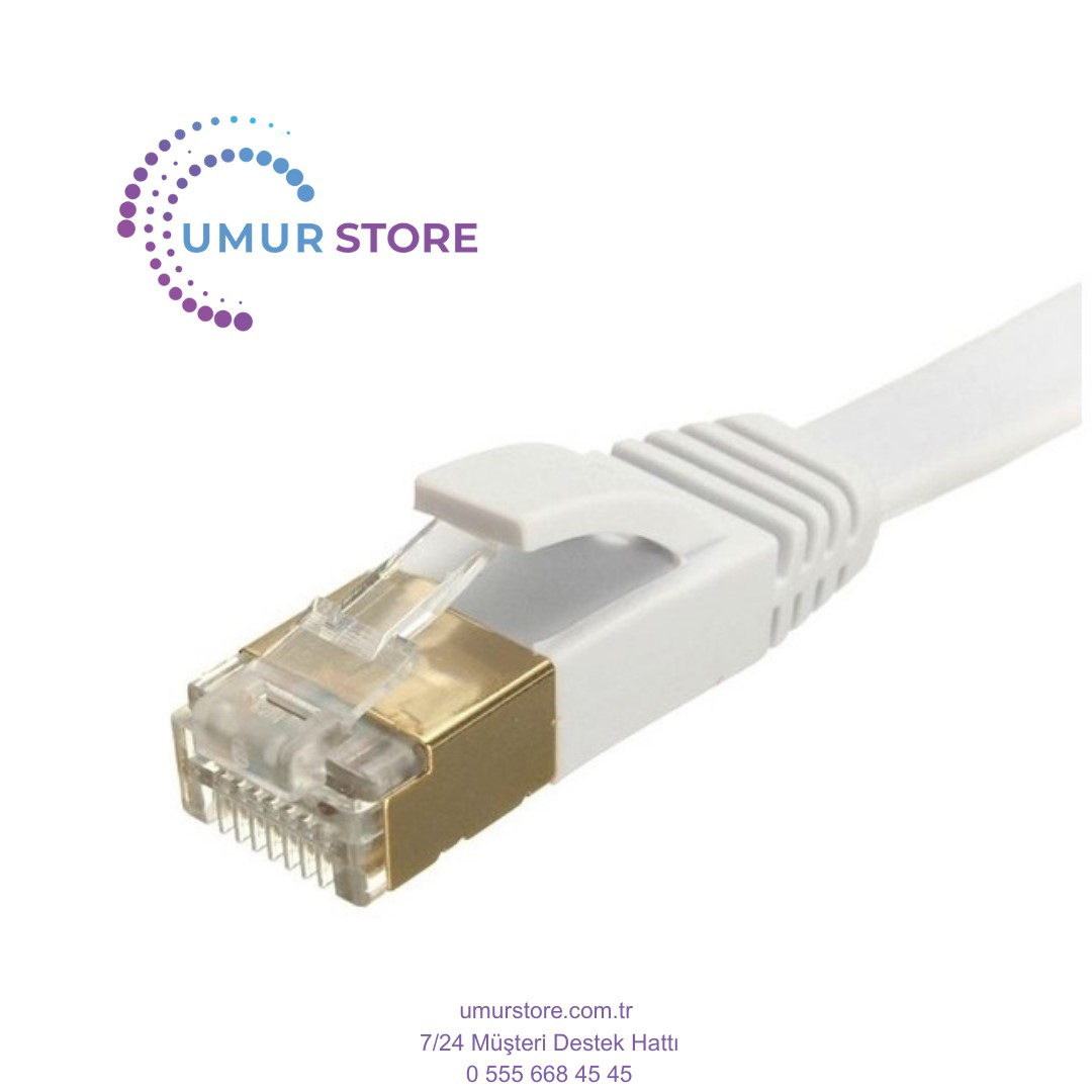Cat6 Ethernet RJ45 Modem Internet Kablosu Slim Flat Kırılmaz Kabl