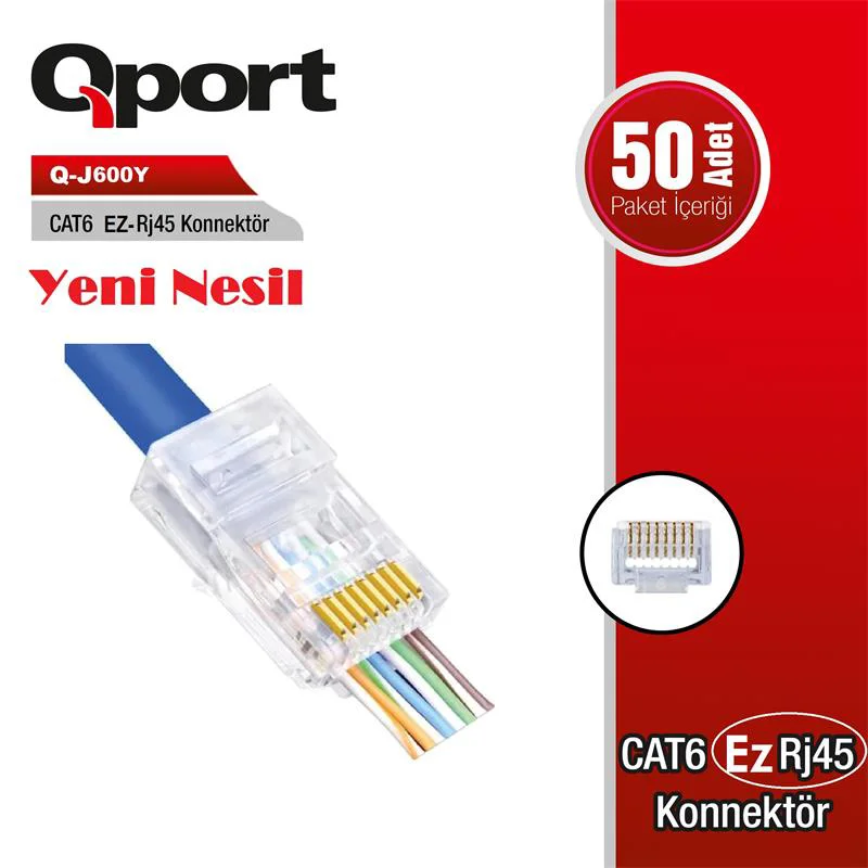 CAT6 EZ RJ-45 Konnektör (50'li Paket) – Hızlı ve Güvenilir Ağ Kurulumu Fiyatı, Yorumları ve Özellikleri