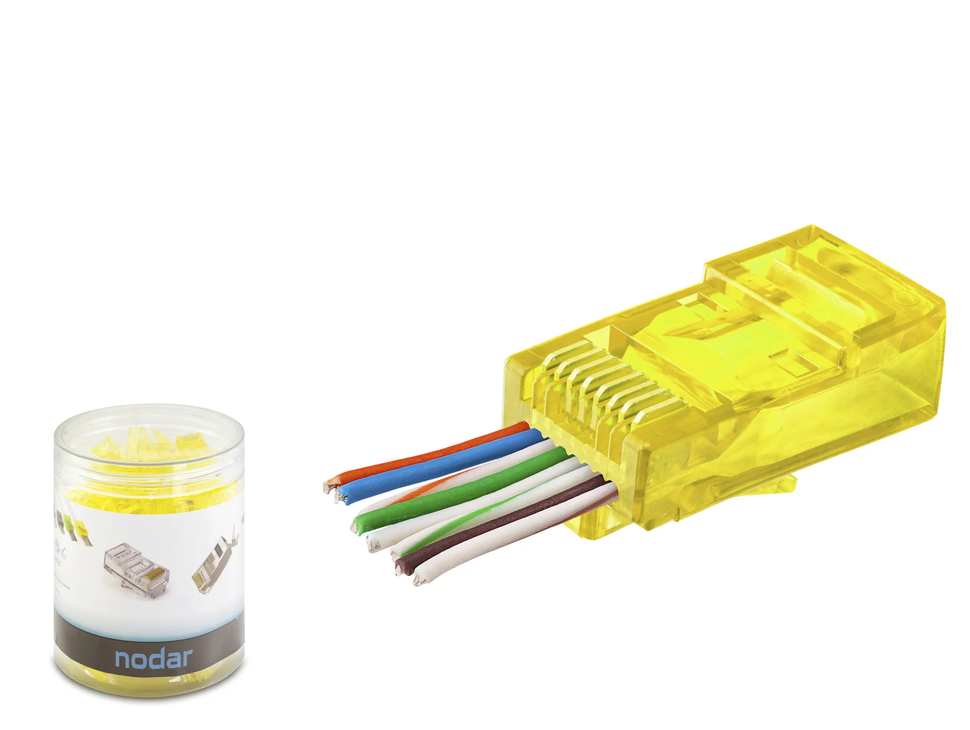 Cat6 Ez Rj45 Konnektör - 100 Adet Sari / Özel Plastik Kutulu ND2400