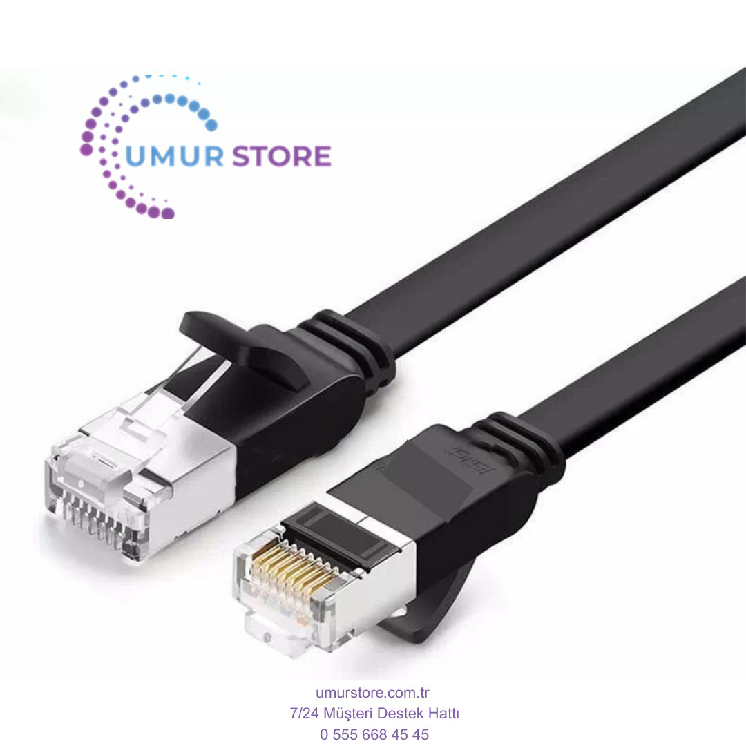 Cat6 Flat Pure Copper Metal Konnektör UTP Ethernet Kablosu 5 Metr