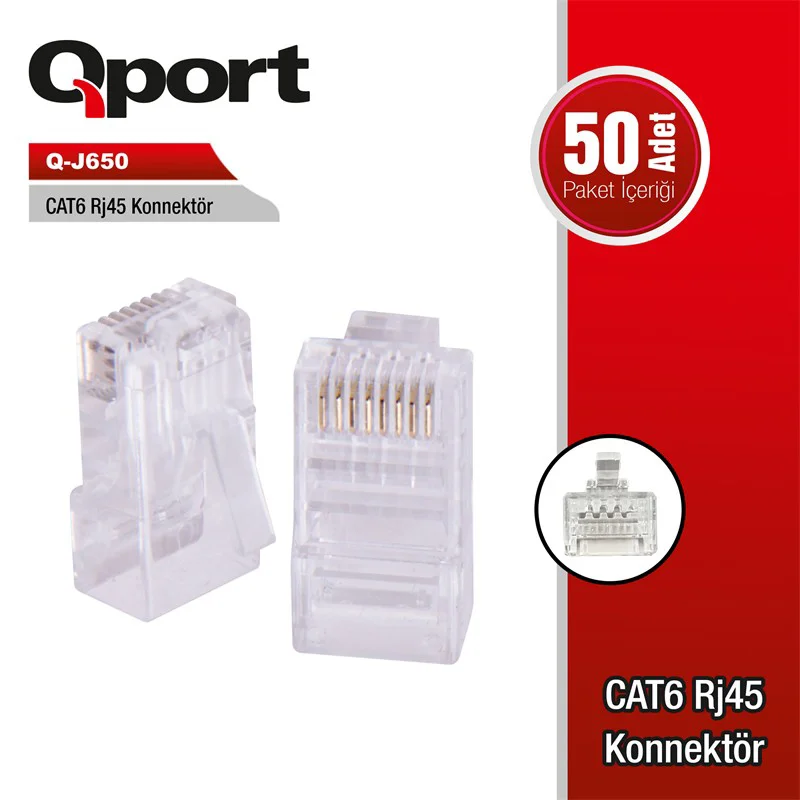 CAT6 RJ-45 Konnektör – 50'li Paket | Yüksek Hızlı ve Sağlam Ağ Bağlantısı Fiyatı, Yorumları ve Özellikleri