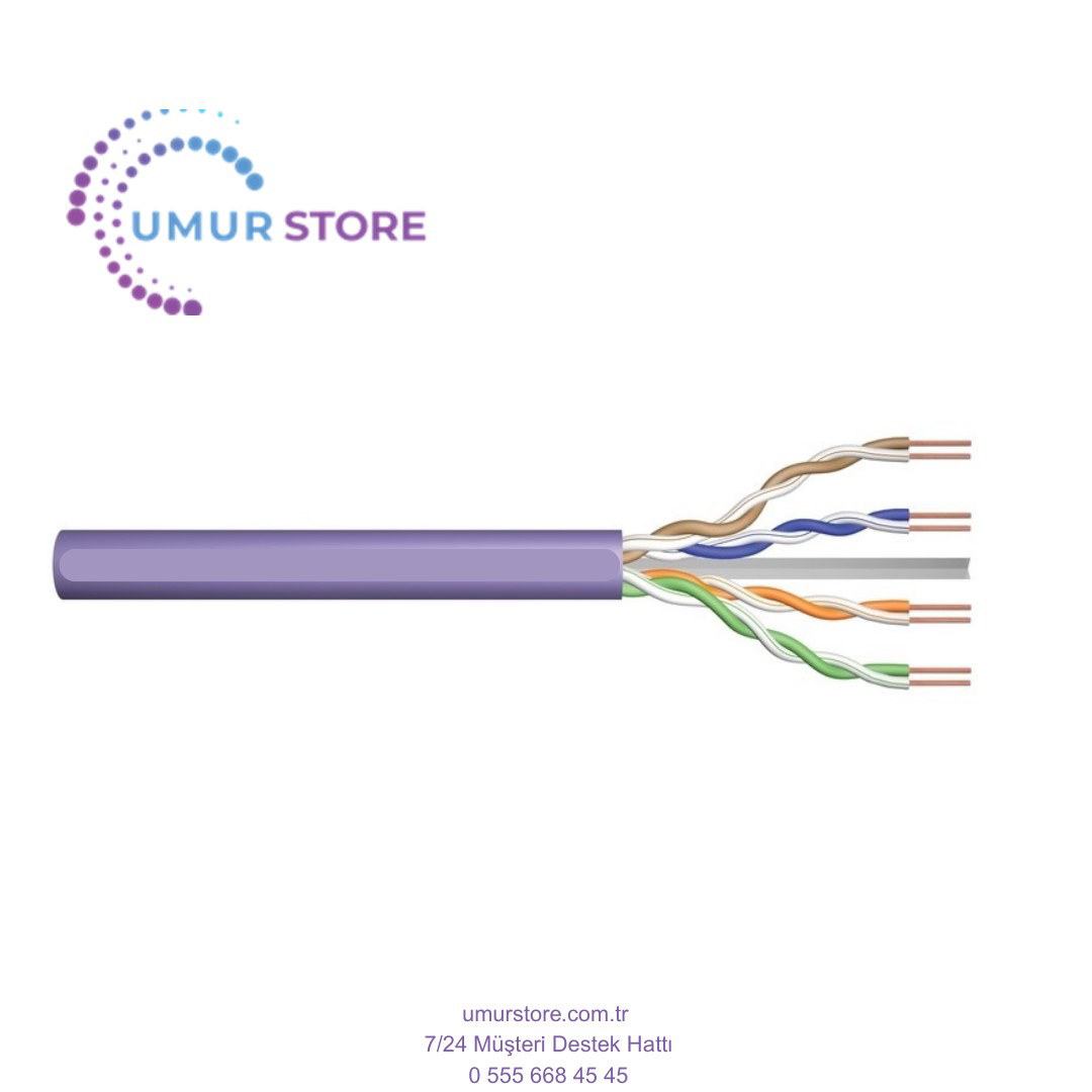 Cat6 Utp 23AWG Gri 500M Makara Saf Bakır Kablo 0.50MM DK-1613-VH-
