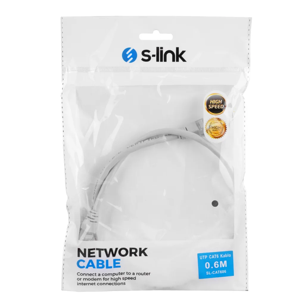 CAT6 UTP Ethernet Kablo - RJ45 Gri 30cm