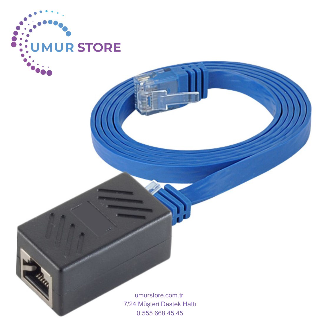 CAT6 Uzatma Seti, Yassı Ethernet Kablo ve Ekleyici, Mavi, 5 metre CAT6 Uzatma Seti, Yassı Ethernet Kablo ve Ekleyici, Mavi, 5 metre