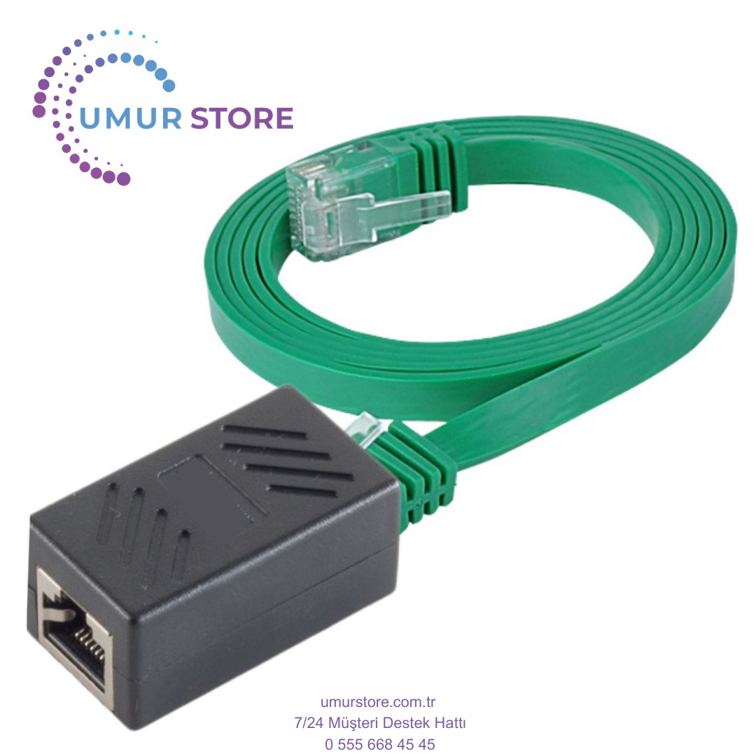 CAT6 Uzatma Seti, Yassı Ethernet Kablo ve Ekleyici, Yeşil, 5 metr CAT6 Uzatma Seti, Yassı Ethernet Kablo ve Ekleyici, Yeşil, 5 metr