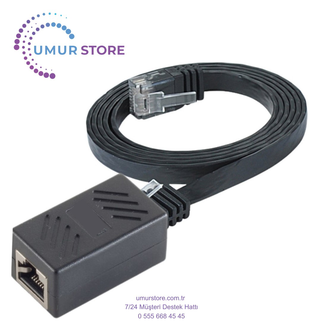 CAT6 Uzatma Seti, Yassı Ethernet Kablo ve Ekleyici, Siyah, 5 metr CAT6 Uzatma Seti, Yassı Ethernet Kablo ve Ekleyici, Siyah, 5 metr