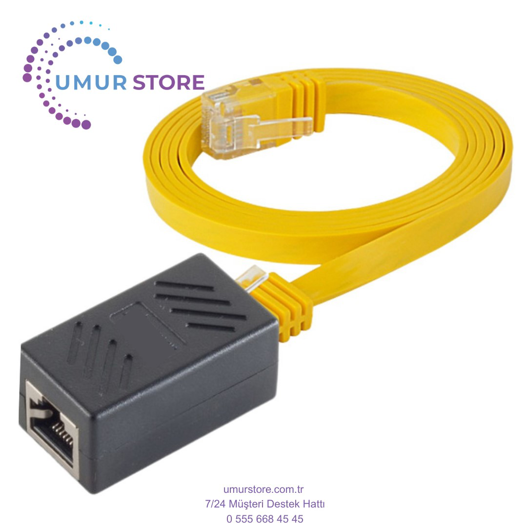 CAT6 Uzatma Seti, Yassı Ethernet Kablo ve Ekleyici, Sarı, 5 metre CAT6 Uzatma Seti, Yassı Ethernet Kablo ve Ekleyici, Sarı, 5 metre