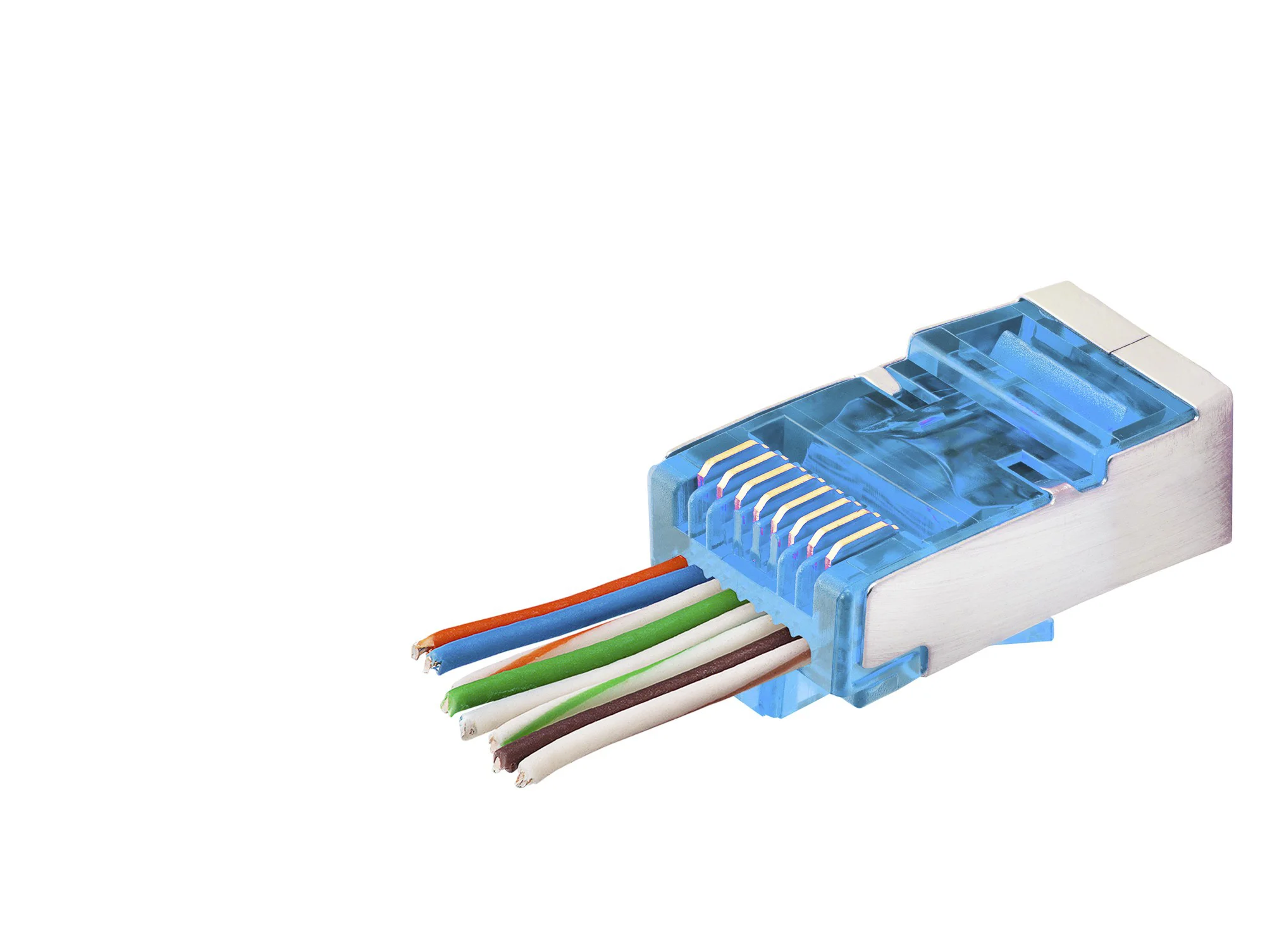 Cat6E Ez Rj45 Metal Konnektör 100 Adet Plastik Kutu - Mavi ND2420 Cat6E Ez Rj45 Metal Konnektör 100 Adet Plastik Kutu - Mavi ND2420