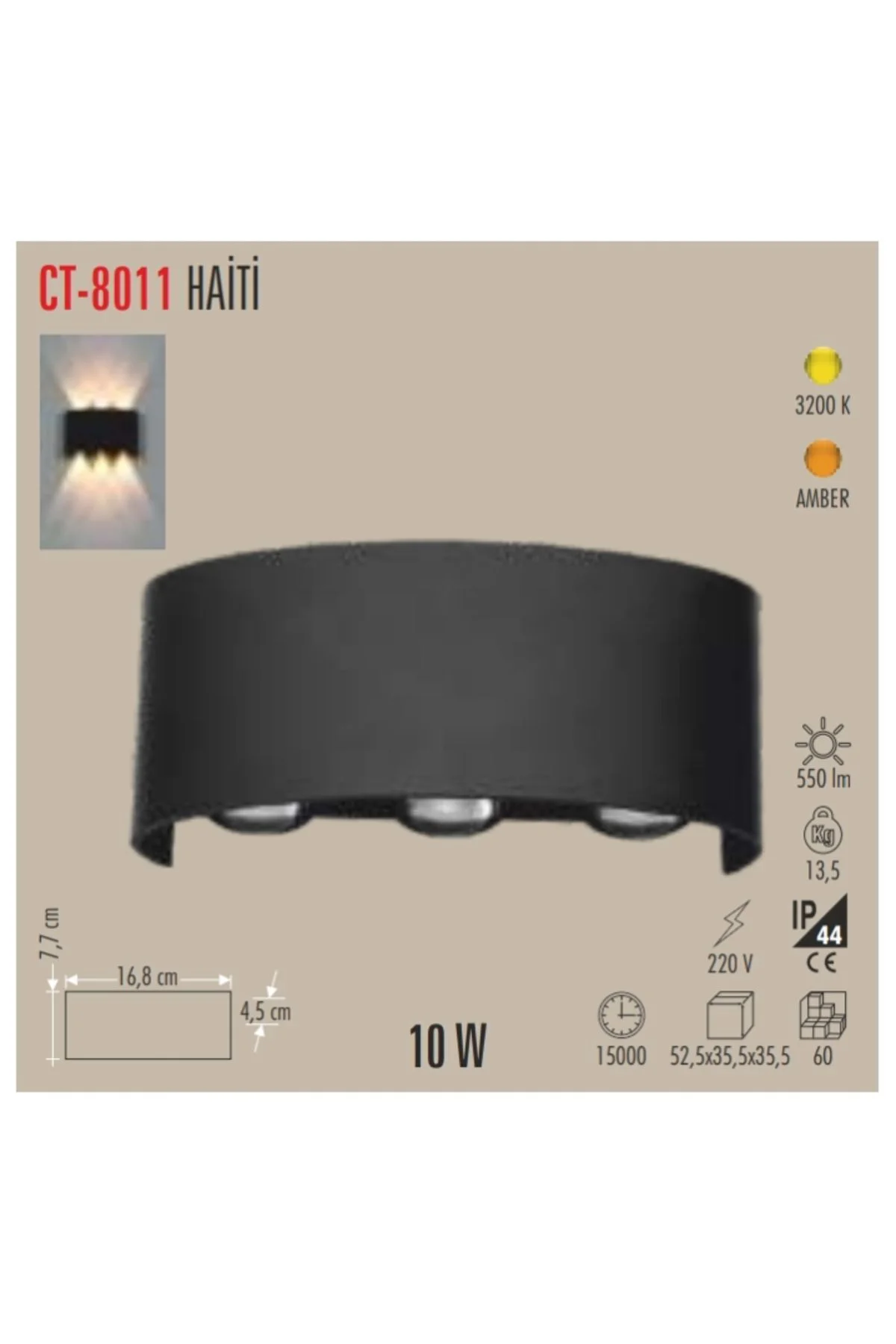 cata 10 watt haiti led aplik günışığı