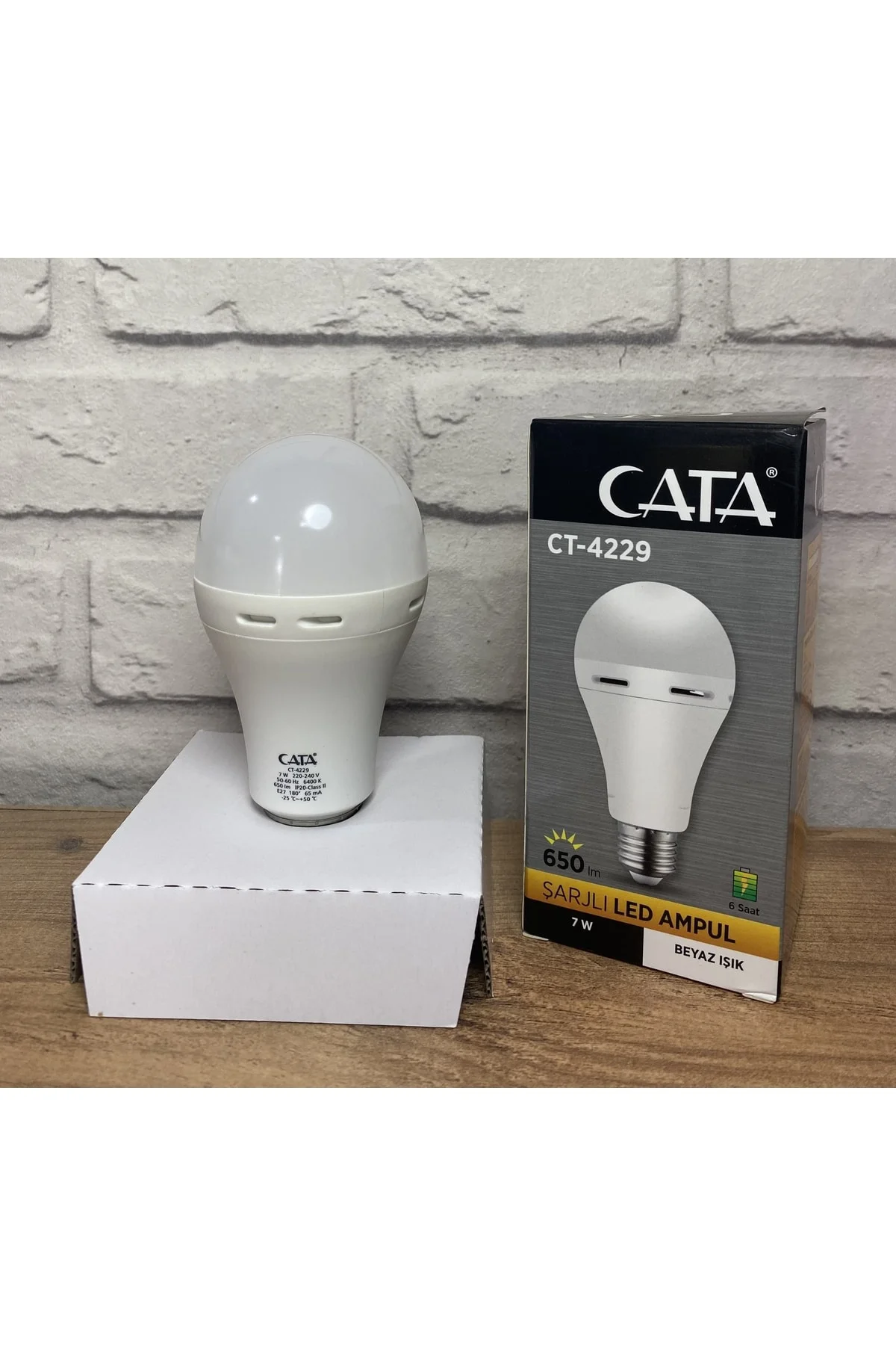 Cata Ct-4229 7w Şarjlı Led Ampul Beyaz